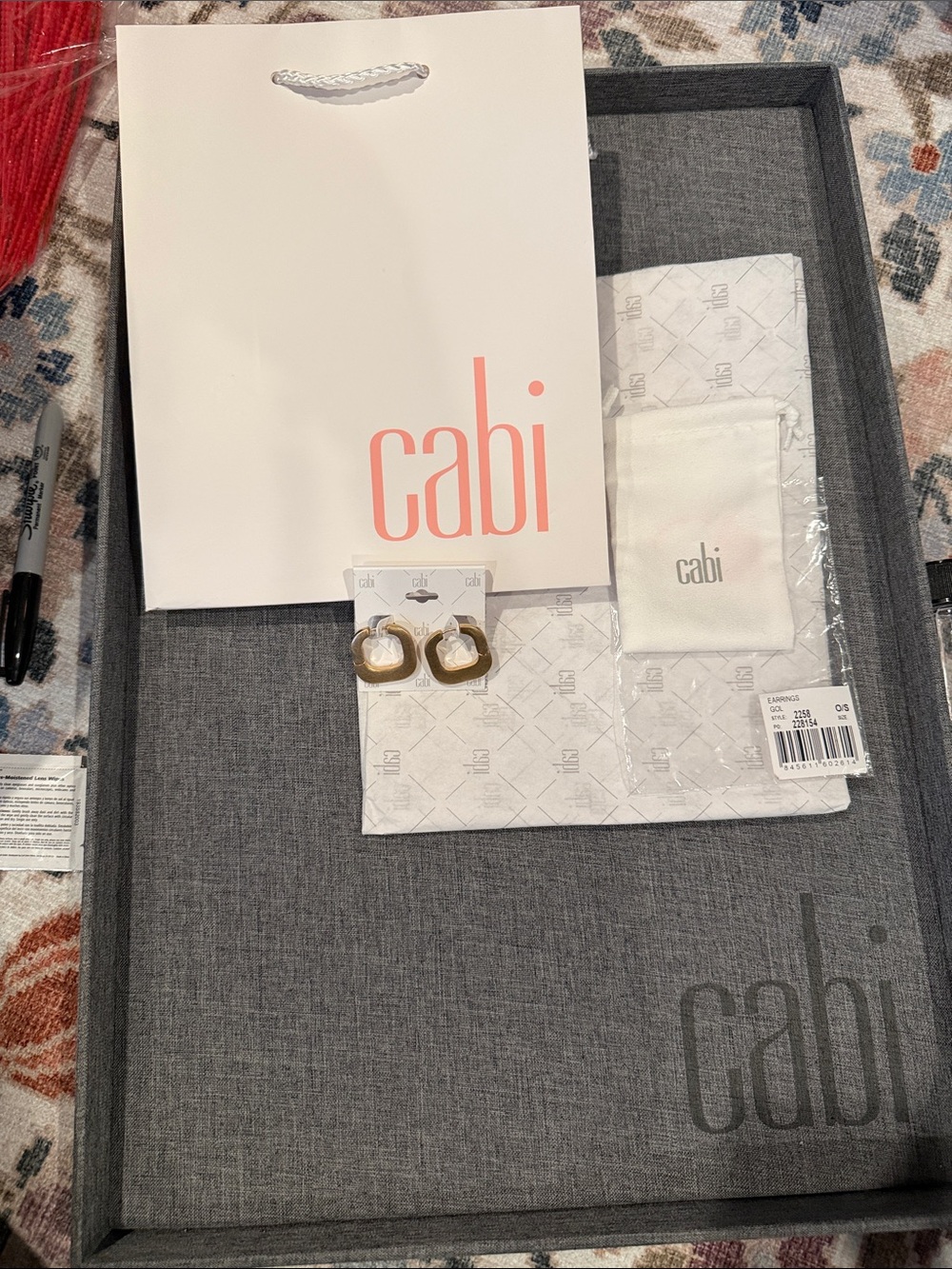 Cabi Gold Tone Earring Set; BNWT; incl jewelry bag, hang tag, tissue and bag
